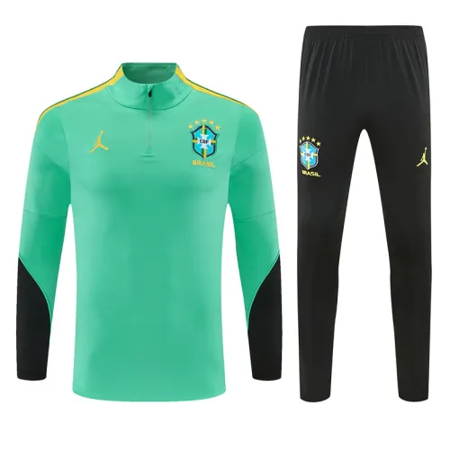 2026 Brazil Jordan Collaboration Half-zip Tracksuit Light Green