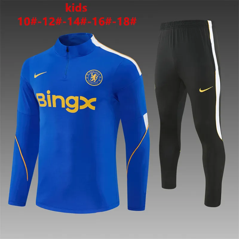 26/27 Chelsea Kids Half-zip Tracksuit Royal Blue