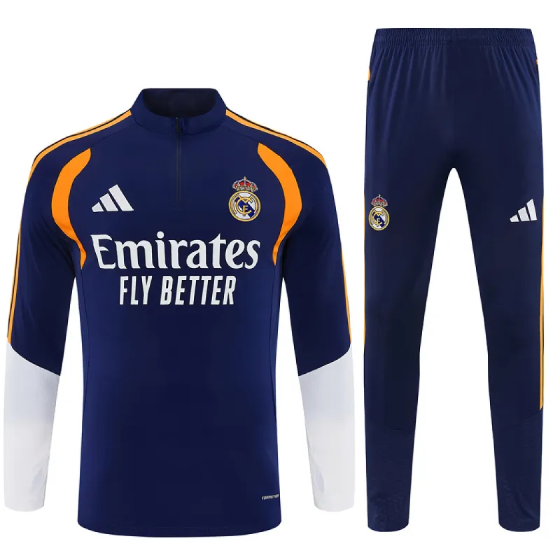 26/27 Real Madrid Half-zip Tracksuit Royal Blue/Yellow