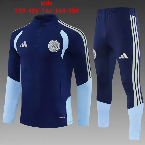 26/27 Ajax Kids Half-zip Tracksuit Royal Blue - A-Grade Quality Detail View
