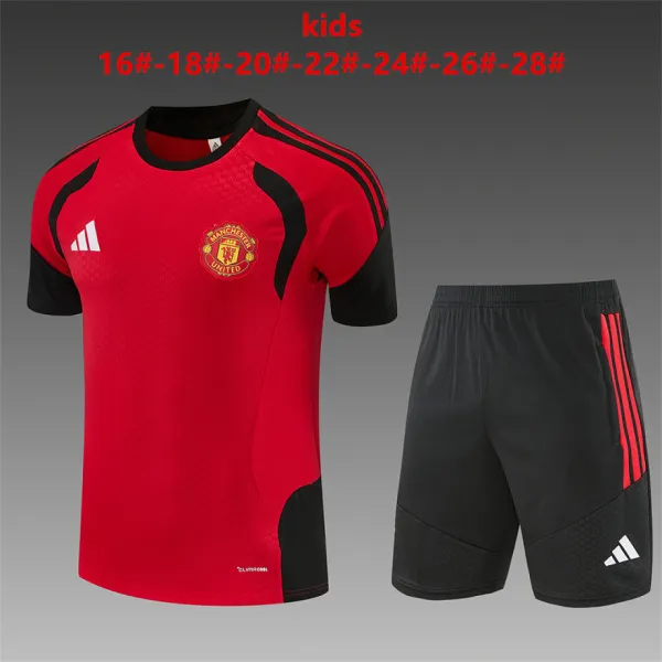 26/27 Manchester United Training Kids Kit Red - A-Grade Quality Detail View