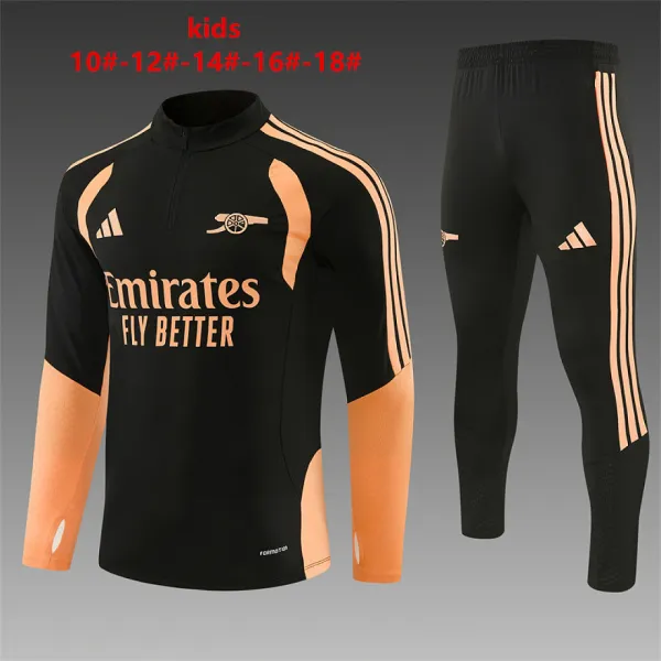 26/27 Arsenal Kids Half-zip Tracksuit Black - A-Grade Quality Detail View