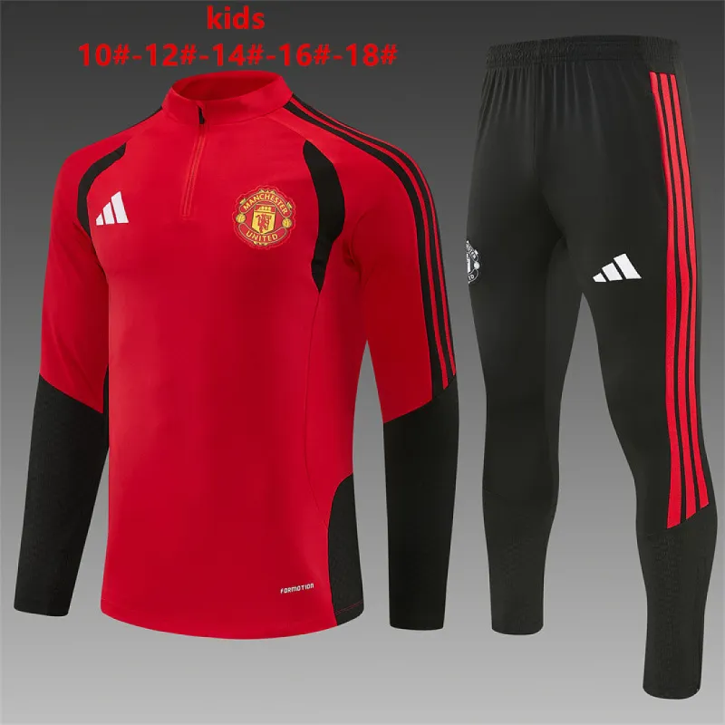 26/27 Manchester United Kids Half-zip Tracksuit Red