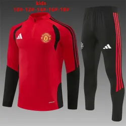 26/27 Manchester United Kids Half-zip Tracksuit Red - product photo US35.98 - 26/27 Manchester United Kids Half-zip Tracksuit Red