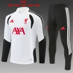 26/27 Fato de treino infantil do Liverpool com fecho de meio comprimento, branco 26/27 Liverpool Kids Half-zip Tracksuit White