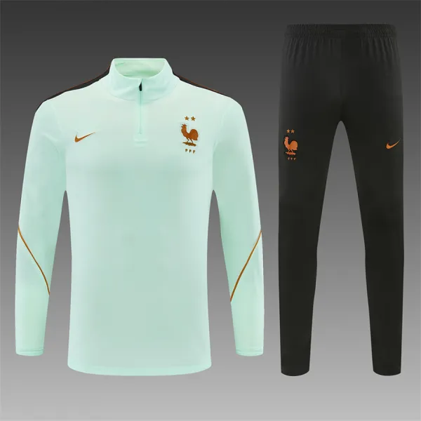 2026 France Half-zip Tracksuit Light Green - A-Grade Quality Detail View