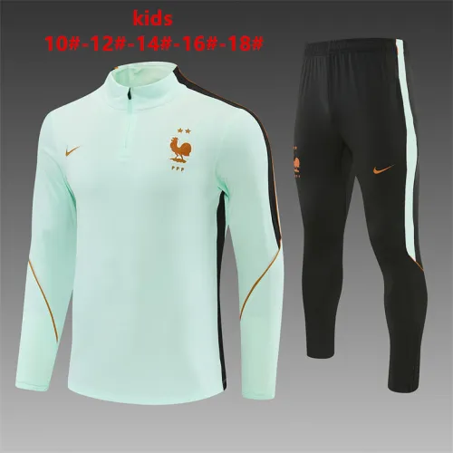 2026 France Kids Half-zip Tracksuit Light Green