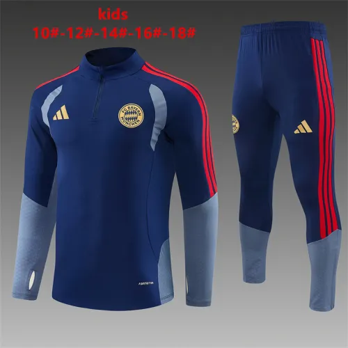 26/27 Bayern Munich Kids Half-zip Tracksuit Royal Blue