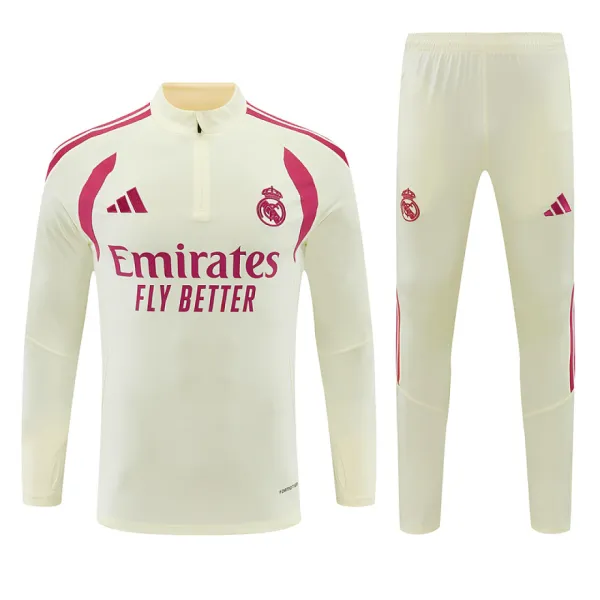 26/27 Real Madrid Half-zip Tracksuit Beige - A-Grade Quality Detail View