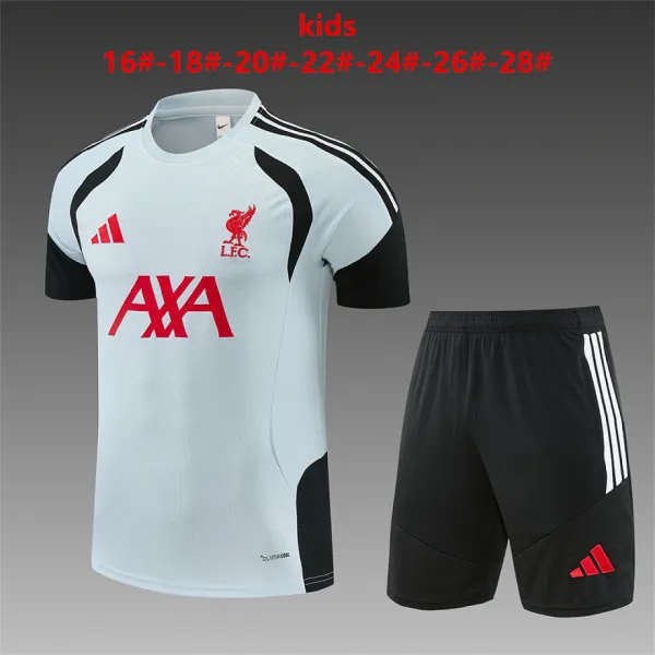 26/27 Liverpool Training Kids Kit Light Gray - A-Grade Quality Detail View