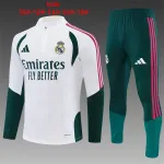 26/27 Real Madrid Kids Half-zip Tracksuit White/Green