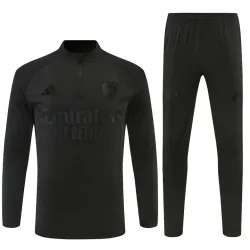 US45.98 - 26/27 Arsenal All Black Half-zip Tracksuit