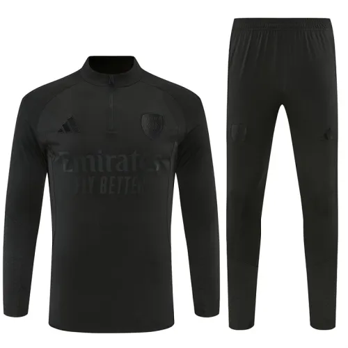 26/27 Arsenal All Black Half-zip Tracksuit
