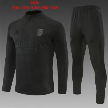 26/27 Arsenal All Black Kids Half-zip Tracksuit