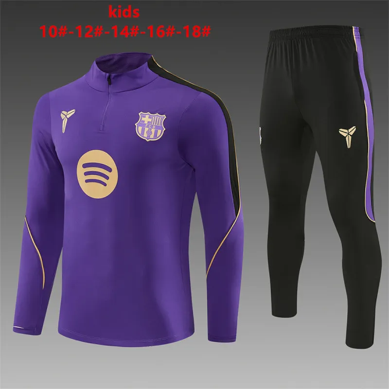 26/27 Barcelona Collaboration Kids Half-zip Tracksuit Purple