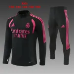 26/27 Real Madrid Kids Half-zip Tracksuit Black/Pink 26/27 Real Madrid Kids Half-zip Tracksuit Black/Pink
