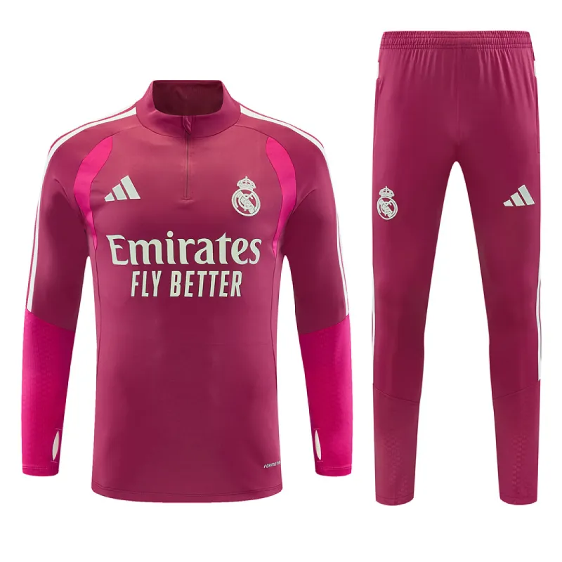 26/27 Real Madrid Half-zip Tracksuit Pink