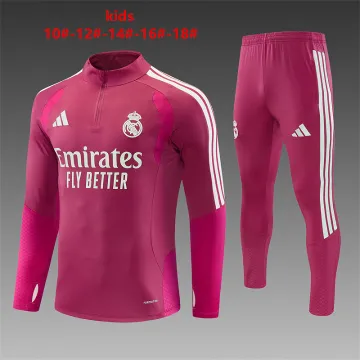 26/27 Real Madrid Kids Half-zip Tracksuit Pink