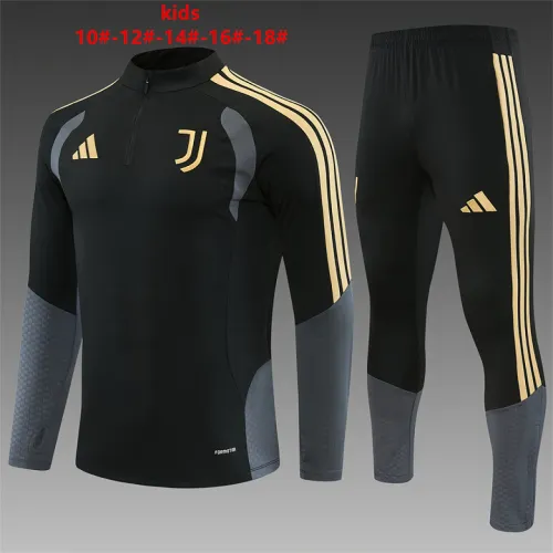 26/27 Juventus Kids Half-zip Tracksuit Black
