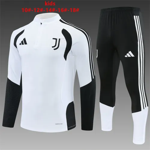 26/27 Juventus Kids Half-zip Tracksuit White