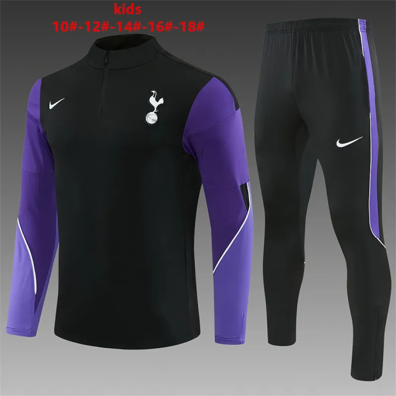 26/27 Tottenham Hotspur Kids Half-zip Tracksuit Black