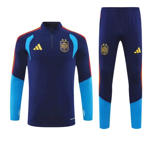 2026 Spain Two-star Edition Half-zip Tracksuit Royal Blue - A-Grade Quality Detail View