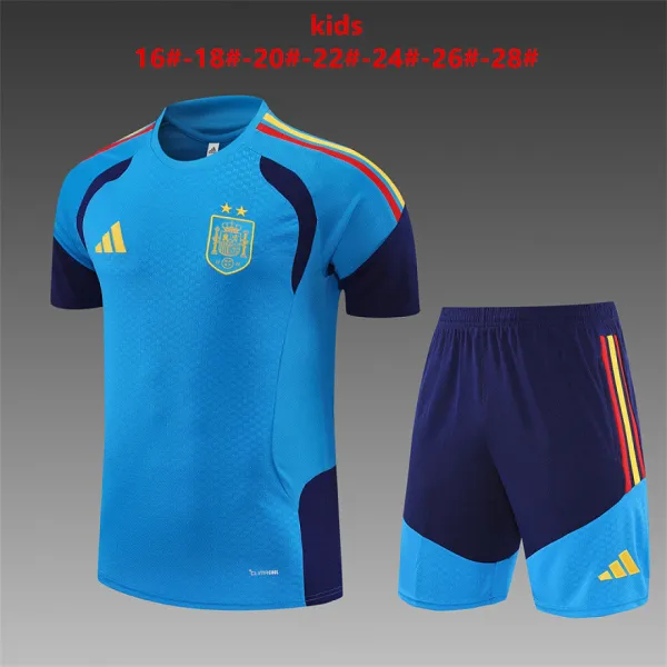2026 Spain Two-star Edition Training Kids Kit Light Blue - A-Grade Quality Detail View