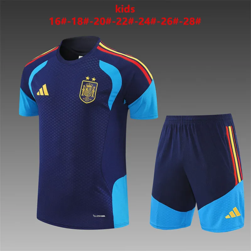 2026 Spain Two-star Edition Training Kids Kit Royal Blue