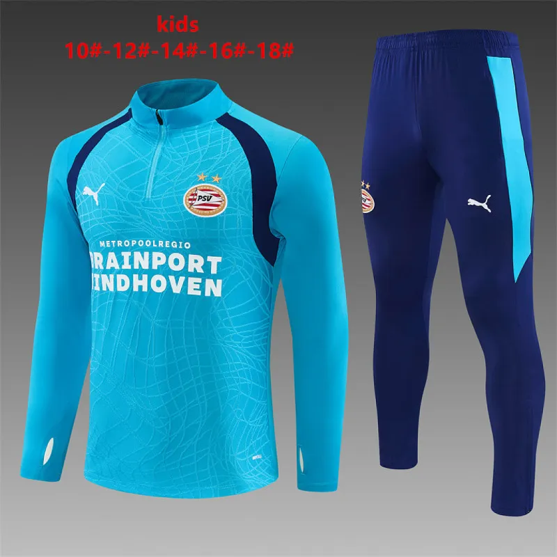 26/27 PSV Eindhoven Kids Half-zip Tracksuit Light Blue