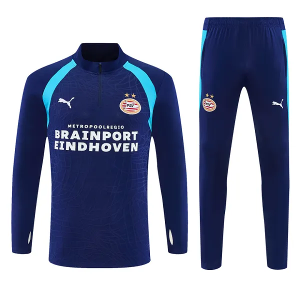 26/27 PSV Eindhoven Half-zip Tracksuit Royal Blue - A-Grade Quality Detail View