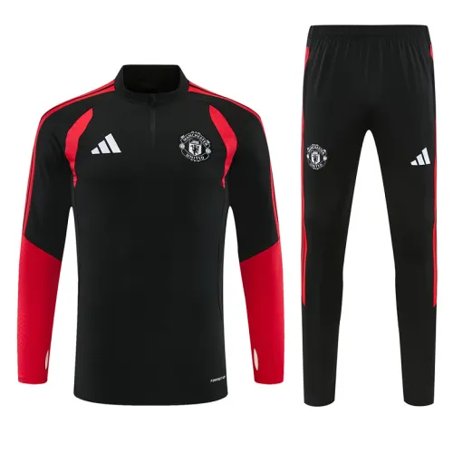 26/27 Manchester United Half-zip Tracksuit Black