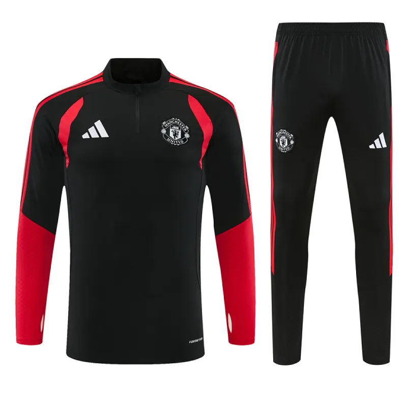 26/27 Manchester United Half-zip Tracksuit Black