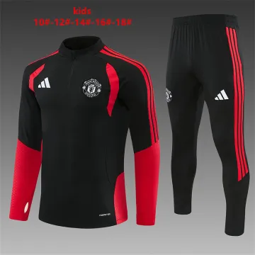 26/27 Manchester United Kids Half-zip Tracksuit Black