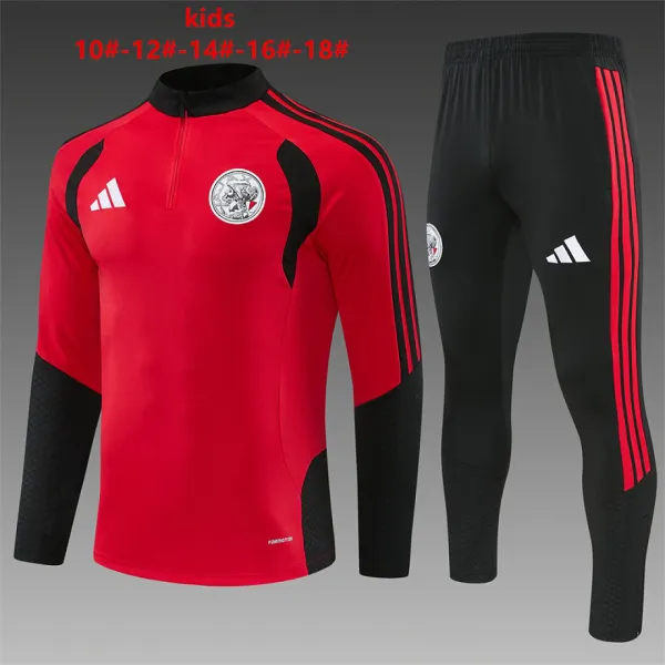 26/27 Ajax Kids Half-zip Tracksuit Red - A-Grade Quality Detail View