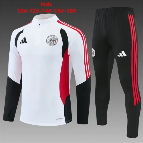 26/27 Ajax Kids Half-zip Tracksuit White