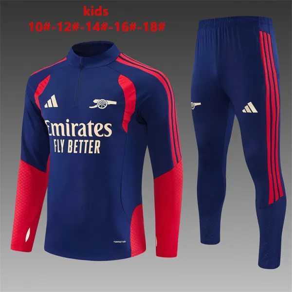26/27 Arsenal Kids Half-zip Tracksuit Royal Blue - A-Grade Quality Detail View