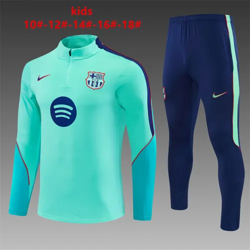 26/27 Barcelona Kids Half-zip Tracksuit Light Blue