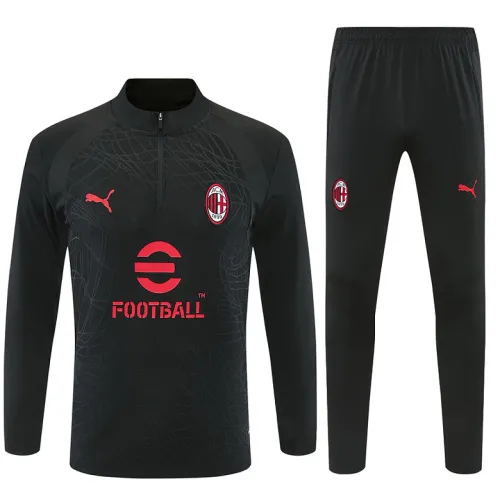 26/27 AC Milan Half-zip Tracksuit Black