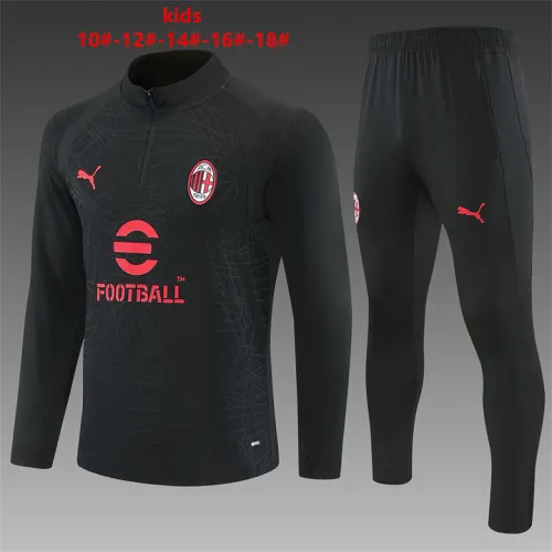 26/27 AC Milan Kids Half-zip Tracksuit Black