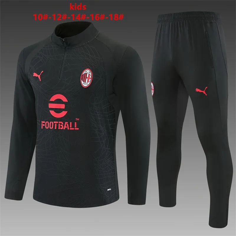 26/27 AC Milan Kids Half-zip Tracksuit Black