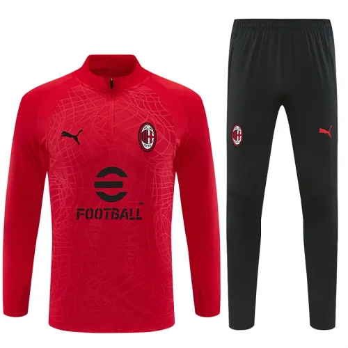 Fato de treino AC Milan 26/27 com fecho de meio comprimento, vermelho