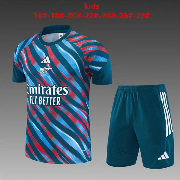 26/27 Arsenal Camo Training Kids Kit Red/Blue - A-Grade Quality Detail View