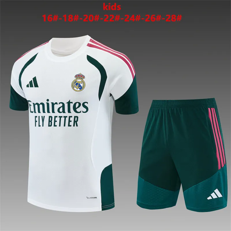26/27 Real Madrid Training Kids Kit White/Dark Green