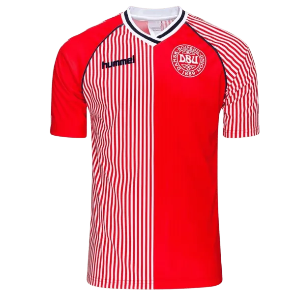 1986 Denmark Home Retro Jersey - A-Grade Quality Detail View