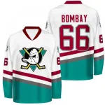 Camisa Retro Branca do Gordon Bombay para Homem dos Anaheim Ducks, Época 1996/97