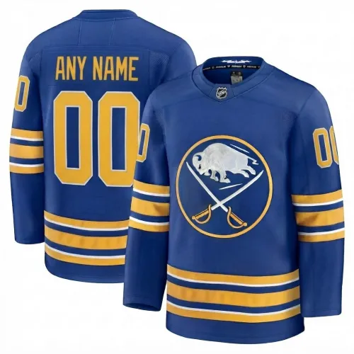 Maglia personalizzata Premium da casa dei Buffalo Sabres (colore blu reale) da uomo
