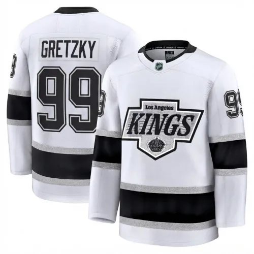 Wayne Gretzky Herren-Trikot der Los Angeles Kings, weiß, Auswärtstrikot, Premium-Ausführung