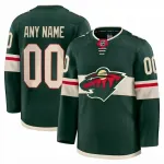Camisa Premium Personalizada Verde de Casa do Minnesota Wild para Homem