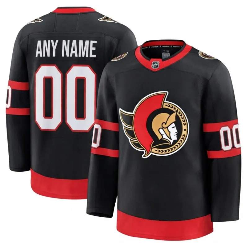 Men’s Ottawa Senators Black Home Premium Custom Jersey
