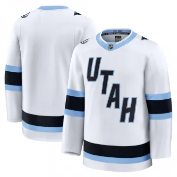 Camiseta de fútbol sin estampado «Utah Mammoth» blanca de visitante para hombre, modelo Premium